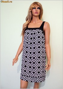 *** SUPER PROMOTIE Rochie Superba, White and Black, Dama / Femei, Ocazii Speciale, 100% MATASE, Reducere de la 299 RON *** foto