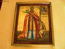 Icoana pe Lemn -Sfanta Ecaterina -piesa rara! foto