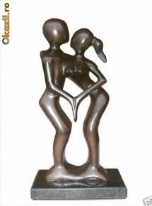 STATUETA BRONZ PE SOCLU MARMURA foto