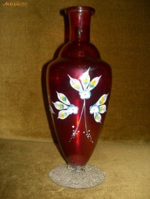 Sticla de colectie / vaza pictata - vintage - S U P E R B A foto