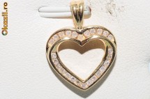 superba inimioara aur galben 14K cu diamante naturale 0,40CT foto