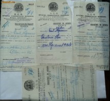 Oficiul comertului general , Askenasy , 1929 , 7 bonuri si adeverinte foto