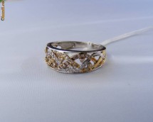 Verigheta designer aur 2 culori ornata cu 56 DIAMANTE foto