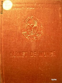 Carnet ( Carte) De Munca  - 1961 foto