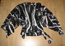 Bluza Noua Stil Fluture, Alb cu Negru M: L dar e 38/40! foto