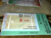 Campionat Italia - Bilet meci de fotbal - Cesena - Como - editia 1994 - 1995 foto
