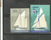 1904* POLONIA - ETICHETE CUTII DE CHIBRITURI tema CORABII, IAHTURI, 2 BUCATI DIFERITE foto