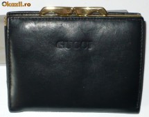 Portofel dama GUCCI, piele, inchizatoare aurie, original - MODEL VINTAGE foto