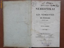 Les Nemeennes de Pindare, 1847-text in lb. greca adnotari in lb. franceza foto