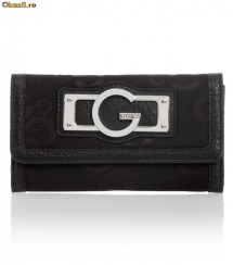 Portofel dama GUESS Aerin Shine Slim Clutch negru foto