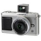 Olympus PEN E-P1 Silver Double Kit Zuiko 14-42mm + Zuiko 17mm MFT Bonus: Card 8GB foto