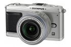 Olympus PEN E-P1 Silver Kit Zuiko 14-42mm f/3.5-5.6 Silver Bonus: Blitz Olympus FL-14 for MFT + Geanta Olympus PEN Case Modern Large foto