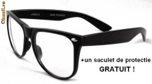 Ochelari Wayfarer 01 NERD , unisex, lentile clare ; BONUS : un saculet pentru protejare !