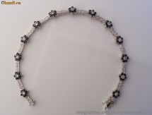 Bratara designer aur 14K, 9.2g, model floral incantator ornata cu 2.16 CARATE SAFIRE si BRILIANTE !!! foto