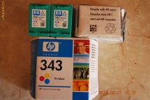 CARTUSE HP 343 COLOR - 4  BUCATI LA 110 RON  ( bonus hartie foto originala  hp  viviera 10/15 - 70 coli)