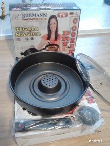 DRY COOKER Tigaie Tigaia Magica CAPAC STICLA TERMOREZISTENT - Original Vazut la TV varianta Teleshopping - Livrare in toata tara sau Predare Bucuresti