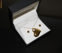 !!! PANDATIV INIMA CERCEI LANTISOR ARGINT 925 PLACATE CU AUR 18KT!!! foto