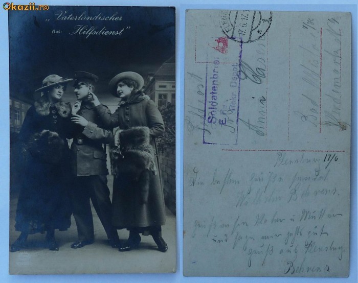 Militara ,Germania ,Feldpost ,1917 foto mare