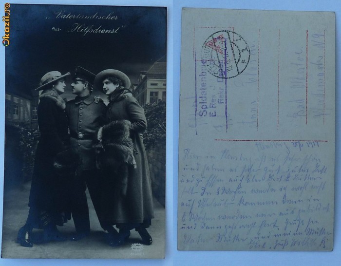 Militara ,Germania ,Feldpost ,1917 ,1 foto mare