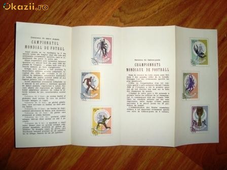 Pliant prezentare C M FOTBAL 1966 Romfilatelia foto mare