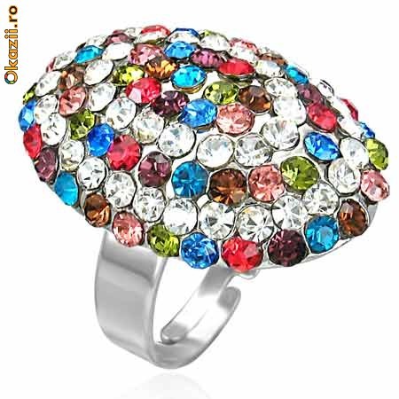Inel fashion zirconiu marime libera - cod 305 foto mare
