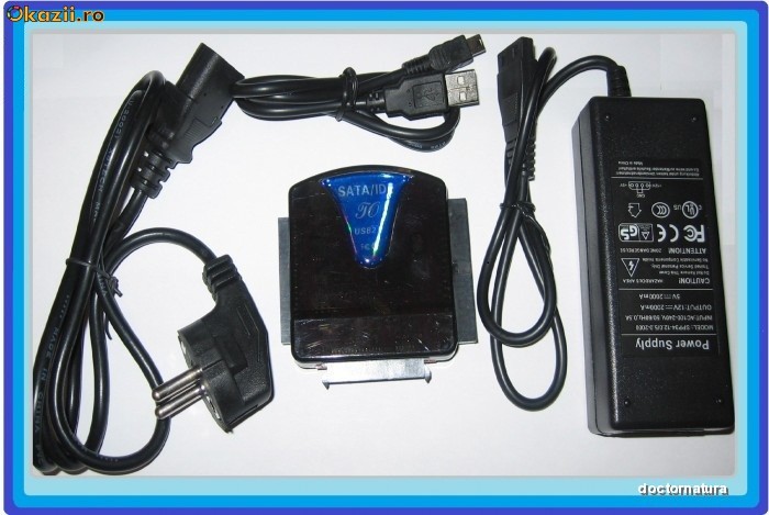 sATA IDE ADAPTOR RACK EXTERN USB HDD DVD-RW LAPTOP 4 INTERFETE foto mare