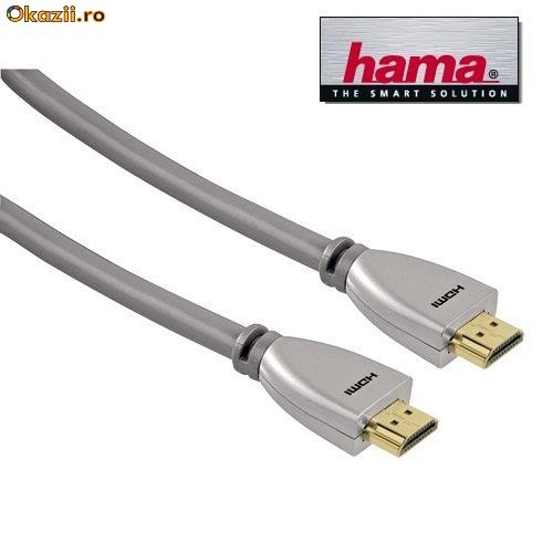 Cablu HDMI de mare viteza 5 m conectori auriti 24 K hama Germany foto mare