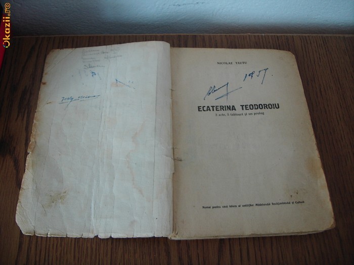 CARTE, ECATERINA TEODOROIU , ANUL 1951 foto mare