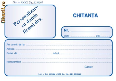 Chitanta A6, 3 exemplare foto mare