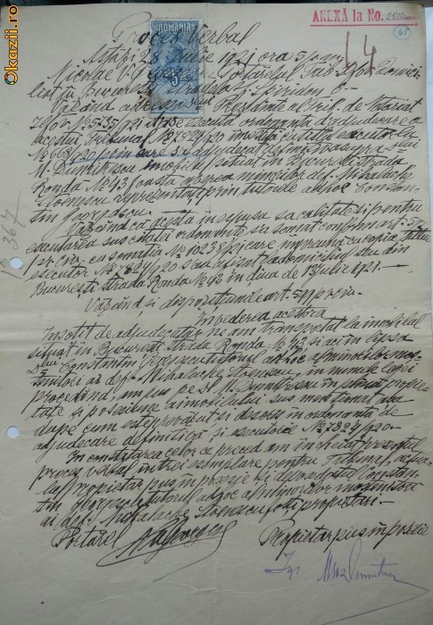 2 procese verbale a portarelului , 1921 foto mare