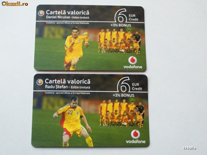 LOT VODAFONE FOTBALISTI  DANIEL NICULAE SI RADU STEFAN ** foto mare