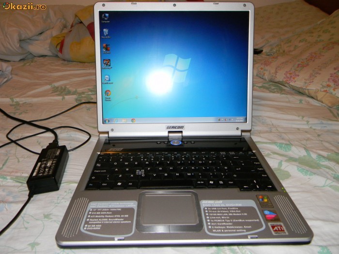 Notebook - Laptop Gericom EGO 1560XL, Procesor Intel Centrino M 1.5GHz, 512DDR, Placa video ATI Radeon 9700, DVD-RW, Wi-FI -Vand sau schimb cu tableta foto mare