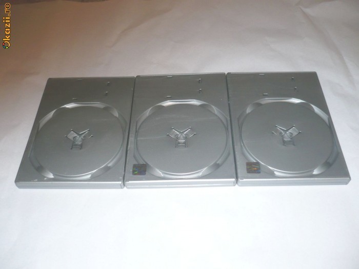 Carcase jocuri Sony Playstation 2 - culoare silver - originale - set de 3 bucati foto mare