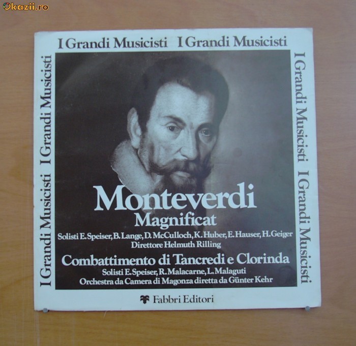 Disc Vinil Disc Vinil LP:  Colectia I Grandi Musicisti - Fabbri Editori: Claudio Monteverdi - Magnificat / Lupta lui Tancred cu Clorinda foto mare