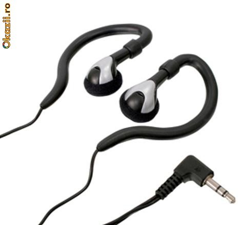 Ear-hook headphone, Casti MP3, MP4, Ipod, Stereo, Black, Garantie 1 An ! foto mare