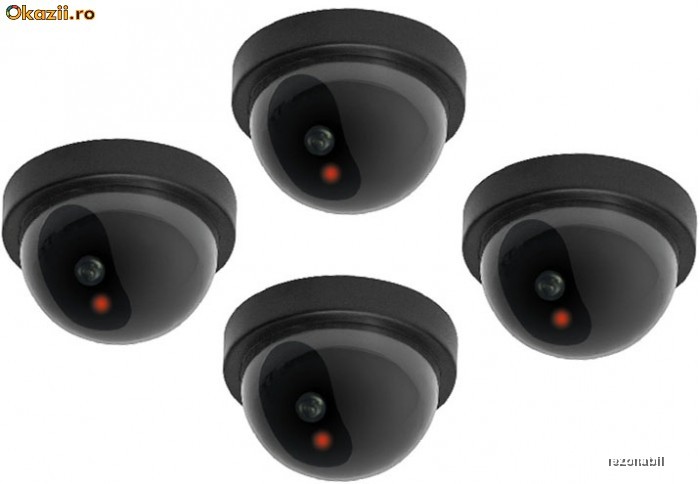 Pachet  4 x camera de supraveghere falsa stil dome cu led. Camere false. foto mare