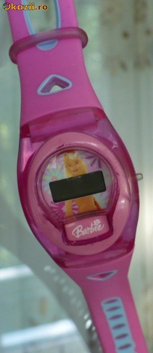 Ceas BARBIE, original S.U.A, folosit, roz, electronic - VEZI POZA foto mare