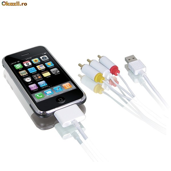 Cablu Audio-Video iPhone, iPod - Macally AV CABLE II foto mare