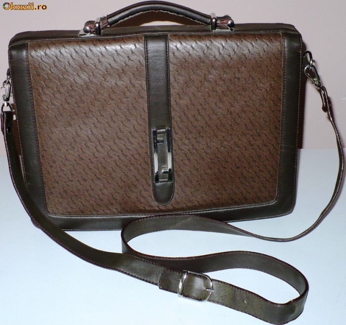 Geanta dama YSL / Yves Saint Laurent, maro, replica, model diplomat, postas - VINTAGE !!! VEZI POZE!!! foto mare