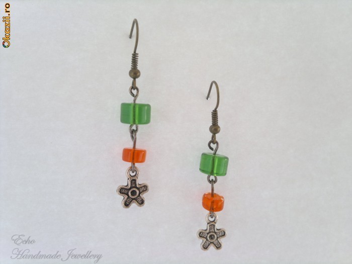 Cercei Handmade - Flower (cer00023) foto mare