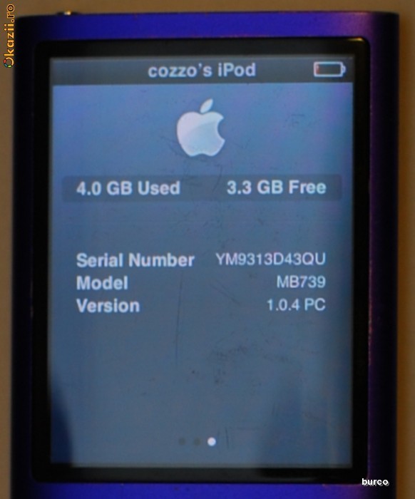 Player original Apple iPod nano 8GB violet 4Gen model MB739 foto mare