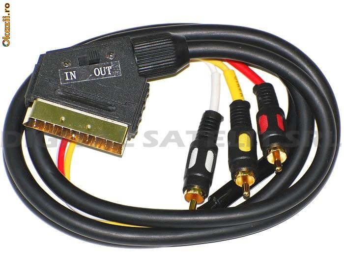 **Cablu SCART-RCA cu intrerupator foto mare