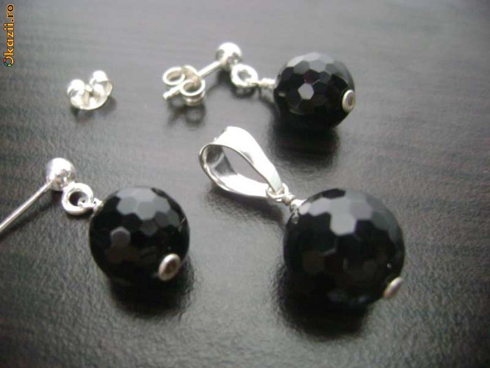 SET ARGINT MODEL GLOB ONIX FATETAT foto mare