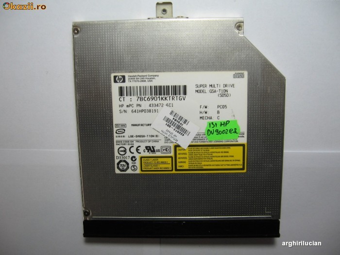 Unitate optica GSA-T10N IDE DVD Burner DVD-RW 131 HP DV9002ea foto mare