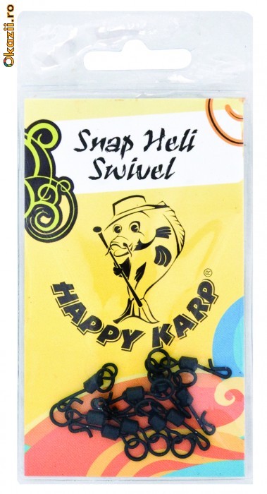 Set 10 bucati Snap Heli Swivel pentru crap foto mare