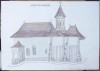 Manastirea Sucevita , desen de Lelcu , pictor de biserici , semnat