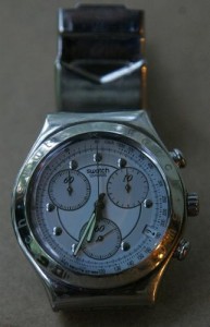 Swatch irony chronograph, swiss made, metalic