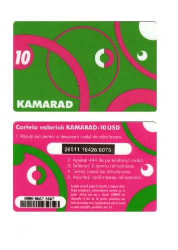 CARTELA  CONNEX KAMARAD 10 USD 2 ** foto mare