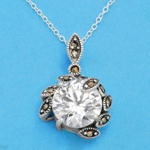 Attractive Necklace With 11.70ctw Marcasites and CZ/ Lantisoare foto