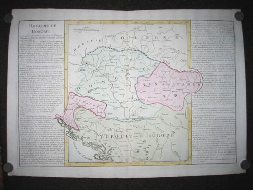 * Harta CLOUET  - Royaume de Hongrie - 1785 -  autentica foto mare